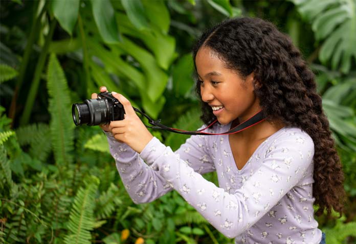 Girl using camera